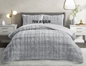 Siena Tek Kişilik Gri Yatak Örtüsü
