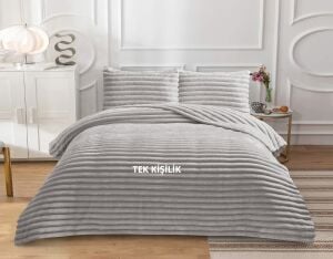 Serra Tek Kişilik Gri Yatak Örtüsü